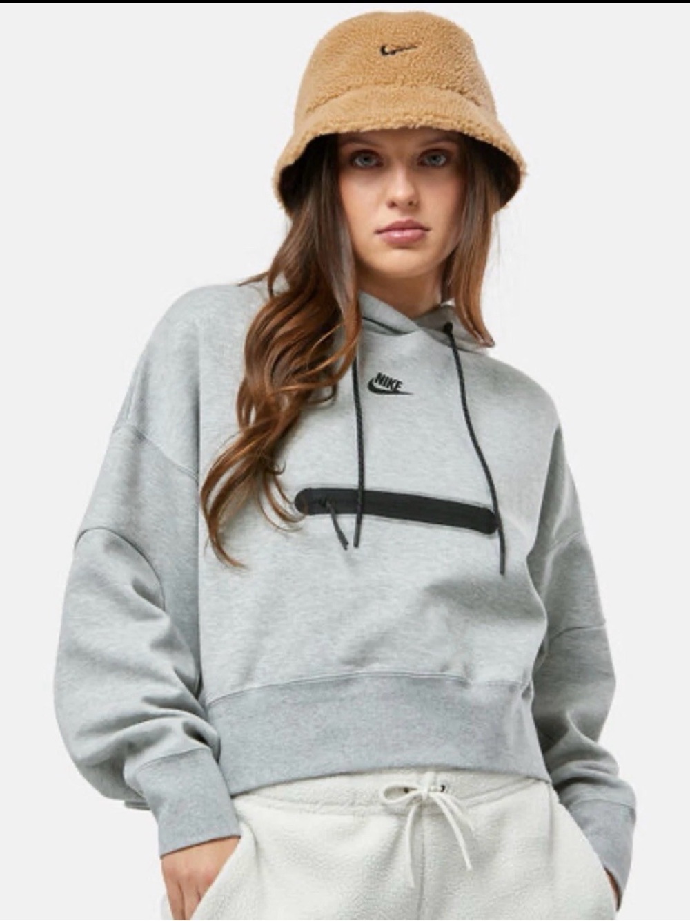 Nike Tech Fleece Cropped Hoodie Oversized Gray DR4973-603‎